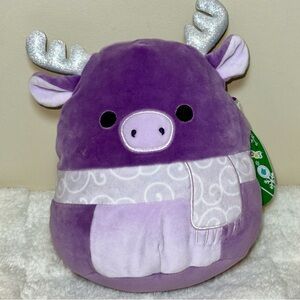 Squishmallows Purple and White Plush Reindeer